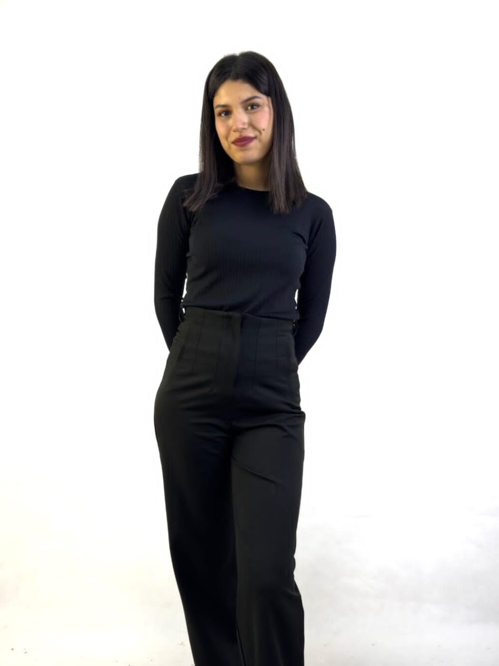 Pantalon large à pinces | Noir