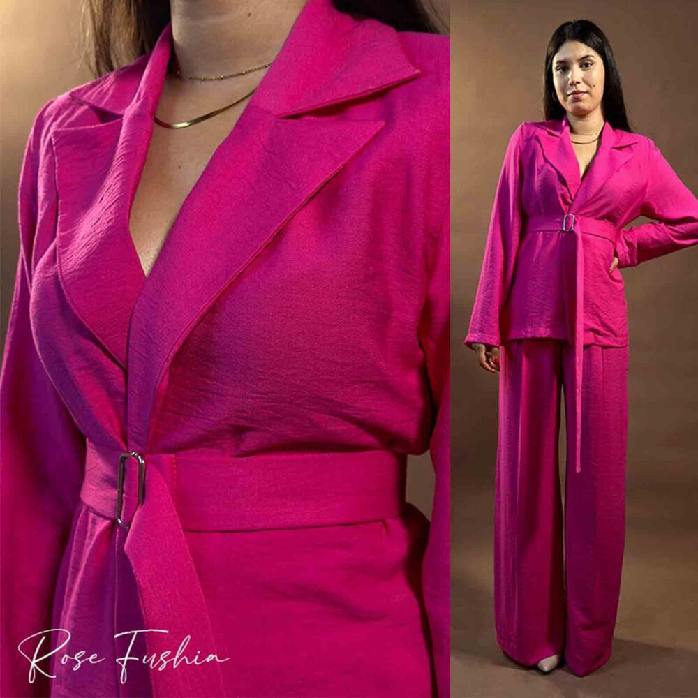 Blazer avec ceinture metallisée et pantalon à plis creux – Image 6