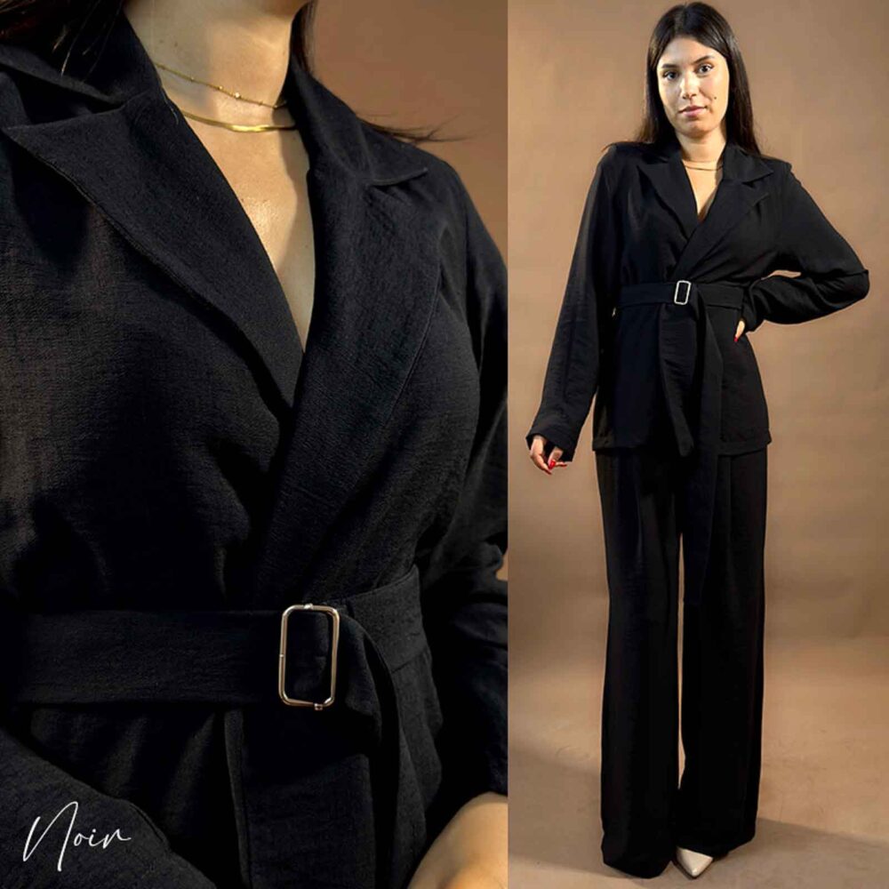 Blazer avec ceinture metallisée et pantalon à plis creux – Image 15