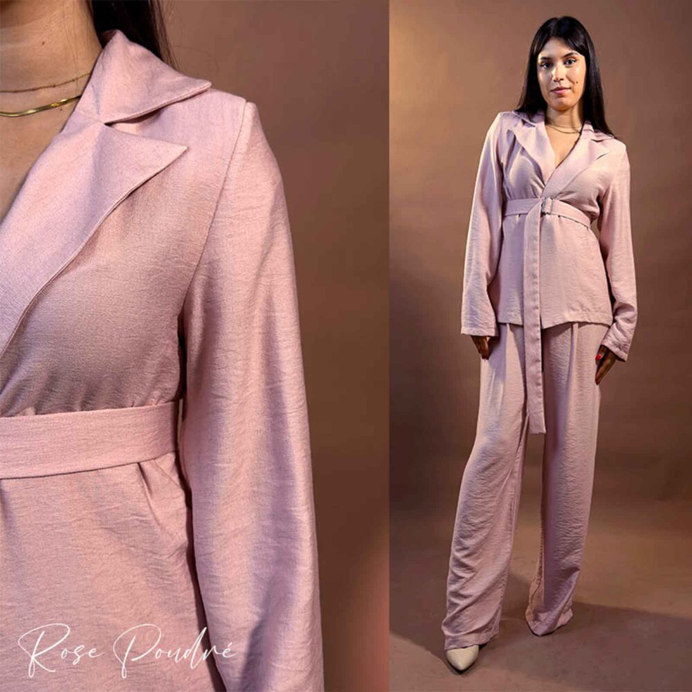 Blazer avec ceinture metallisée et pantalon à plis creux – Image 9