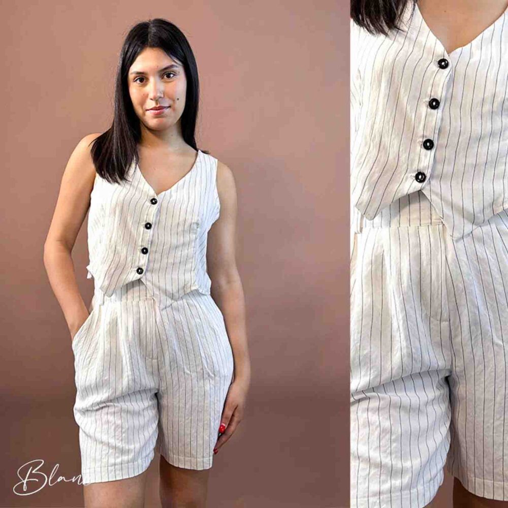 set jaquette et short rayé – Image 2
