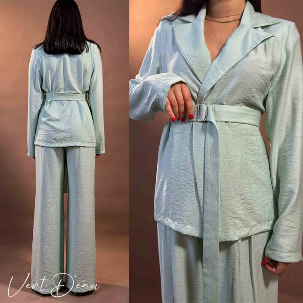Blazer avec ceinture metallisée et pantalon à plis creux – Image 12