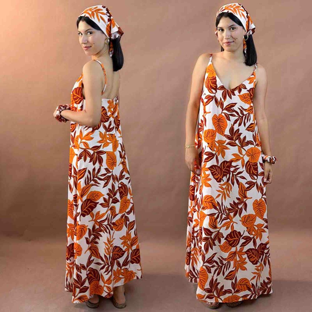 Robe bretelle avec foulard – Image 4
