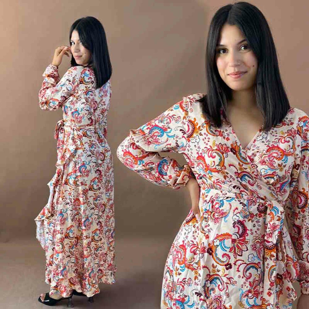 Robe cache coeur manches longue