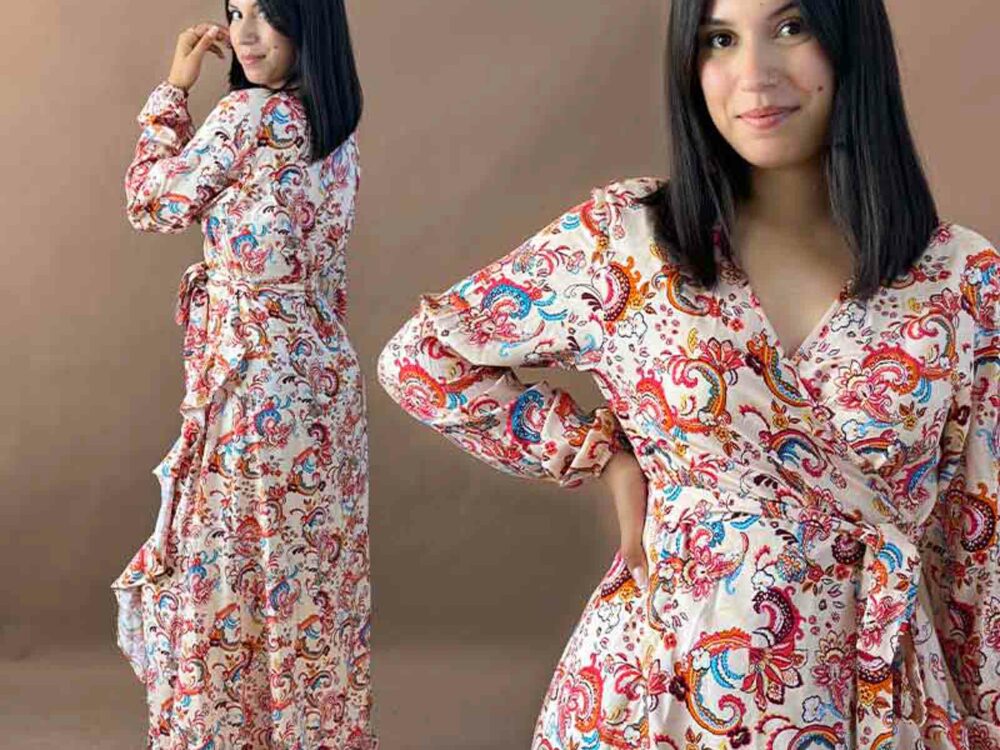 Robe cache coeur manches longue