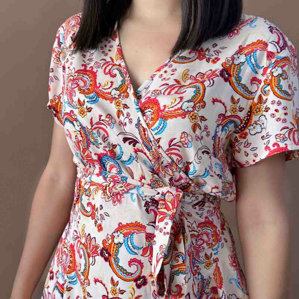 Robe cache coeur longue demi-manches – Image 2
